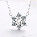 wholesale S925 Sterling Silver Fashionable and Unique Sunflower Pendant Necklace for Women, Trendy Fade-Resistant Choker with Zircon in Minimalist Style-0-1