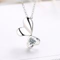 wholesale S925 Sterling Silver Little Rabbit Pendant Necklace New Style Zircon Fashion Elegant Niche Collarbone Chain Sexy and Charming Accessory-0-1
