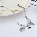 wholesale S925 Sterling Silver Cross Heart Bracelet, Trendy Ins Style, Personalized Woven Hip-Hop Fashion, Korean and Japanese Style-0-1