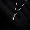 wholesale Sterling Silver S925 Korean Style Minimalist Small Single Diamond Necklace for Women Sweet and Fresh Japanese Collarbone Chain D8424-0-1