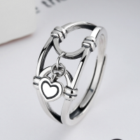 wholesale 925 Sterling Silver Twisted Love Knot Adjustable Ring for Women, Trendy and Stylish Harajuku Fashion-YJ181/approx. 2.5g Adjustable opening