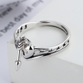 wholesale S925 Sterling Silver Love Lock Arrow Open Ring for Women, Trendy and Unique Niche Design Stackable Ring-0-1