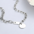 wholesale S925 Sterling Silver New Double-sided Square Pendant Necklace for Women, Minimalist and Cold Style Design, Stylish and Elegant Ins-inspired Sweater Chain-0-1