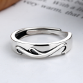 wholesale S925 Sterling Silver Water Ripple Ring, Love Intertwined, Korean Style Fashion Minimalist Elegance Popular Cross the River of Love Hand Jewelry-0-1
