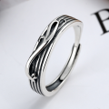 wholesale S925 Sterling Silver Water Ripple Ring, Love Intertwined, Korean Style Fashion Minimalist Elegance Popular Cross the River of Love Hand Jewelry-0-2