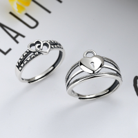 wholesale S925 Sterling Silver Vintage Distressed Double-Layered Wrapped Heart Ring, Women's CHIC Style Fashionable Heart-Shaped Hand Jewelry-YJ198/B model is about 2.1 grams. The opening is adjustable.