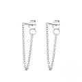 wholesale S925 Sterling Silver Minimalist Chain Back Ear Thread, an ins-style creative and fashionable earring-0-4