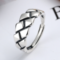 wholesale 925 Sterling Silver Korean Retro Diamond Ring Ins Personality Fashion Minimalist Geometric Simple Open Pineapple Ring-0-1