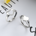 wholesale S925 Sterling Silver Korean Japanese Style Personality New Ring for Women, Fashion Heart-Pounding Minimalist Elegant Heart-Shaped Ring-0-0