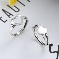 wholesale S925 Sterling Silver Korean Japanese Style Personality New Ring for Women, Fashion Heart-Pounding Minimalist Elegant Heart-Shaped Ring-YJ200/B model weighs approximately 2.2 grams. Opening is adjustable.