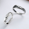 wholesale S925 Sterling Silver Minimalist Bow Ring with Diamond Accents, Simple Korean-style Lady-like Sweet Stacking Ring J8143-0-2