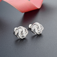 wholesale S925 Sterling Silver Cute Creative Design Korean-style Zircon Earrings, Ear-friendly Minimalist and Fresh Stud Earrings-Earrings-with plastic earplugs 925 silver