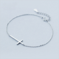wholesale S925 Silver Women's Korean-style Minimalist Cross Pendant Chain Bracelet Wholesale S0565-s925 silver bracelet 925 silver
