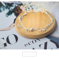 wholesale S925 Silver Anklet for Women, Fashion Korean Style Sweet Double-Layer Beaded Star Anklet, Temperament and Personality Anklet for Women S0758-0-2