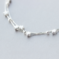 wholesale S925 Silver Anklet for Women, Fashion Korean Style Sweet Double-Layer Beaded Star Anklet, Temperament and Personality Anklet for Women S0758-0-3