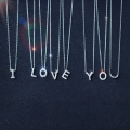 wholesale S925 Silver Necklace Pendant Korean Fashion Wholesale Sweet Diamond-Encrusted 26 Letters Alphabet Pendant Wholesale D0846-0-0