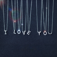 wholesale S925 Silver Necklace Pendant Korean Fashion Wholesale Sweet Diamond-Encrusted 26 Letters Alphabet Pendant Wholesale D0846-s925 silver single pendant letter J 925 silver