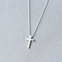 wholesale S925 Silver Necklace Women's Korean Style Fashion Minimalist Plain Cross Pendant Choker Necklace D1509-s925 silver necklace 925 silver