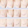 wholesale Metal S925 Silver Necklace Women Korean Style Diamond Inlaid Zodiac Necklace Short Choker Necklace Wholesale D0900-0-3