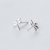 wholesale S925 Sterling Silver Women's Fashion Forest Style Cute Little Fresh Dragonfly Stud Earrings Simple Wholesale Ear Jewelry E3012-S925 silver pair 925 silver