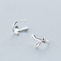 wholesale S925 Silver Leaf Earrings for Women, Fashion Bohemian Style Leaf Ear Hooks, Sweet Wholesale Leaf Ear Studs Ear Accessories E2428-0-3