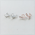 wholesale S925 silver no-ear-piercing ear cuff, ear contour geometric line synthetic bead arc-shaped viral ear clip E3890-0-2