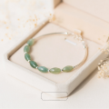 wholesale 925 Silver Bracelet Women's Sweet Jadeite Beaded Bracelet, Unique Round Bead Gemstone Bracelet Jewelry Wholesale S1448-0-1