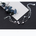 wholesale Metal S925 silver women's large and small ball double-layer chain Korean style fashion bracelet jewelry wholesale S0240-0-2