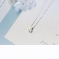 wholesale S925 Silver Christmas Series Giraffe Enamel Pendant Necklace for Women D3009-0-2