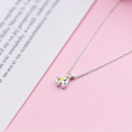 wholesale S925 Silver Christmas Series Giraffe Enamel Pendant Necklace for Women D3009-0-1