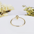 wholesale 9K Gold Japanese Minimalist Jewelry Pear-Shaped White Zircon Drop Ring Stackable Ring for Women Versatile Simple Ring-0-1
