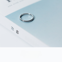 wholesale S925 silver ring for women, Korean-style minimalist smooth ring, individual simple circle pinky ring J3126-S925 Silver Ring>Size 4