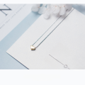 wholesale Metal Material: 925 Sterling Silver Women's Simple Gold-Plated Heart Necklace, Small Dainty Heart Shape Short Layering Collarbone Chain D314-0-1