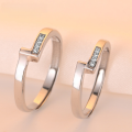 wholesale S925 Sterling Silver Couple Rings, Small Batch Design, Elegant Matching Bands for Men and Women, Adjustable Index Finger Rings for Qixi Festival-0-0