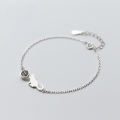 wholesale S925 Silver Women's Korean-style Sweet Brushed Kitten Moonstone Bracelet Elegant Animal Jewelry S3956-0-0