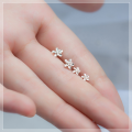 wholesale S925 silver floral earrings for women, Korean-style cute and sweet five-petal flower earrings, delicate ear accessories E0719-0-3