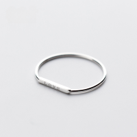 wholesale S925 Silver Ring Women's Korean Style Fashion Sweet Minimalist Bar Ring Personality Ring Women J3374-S925 silver ring US size 6