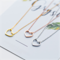 wholesale S925 silver Nalan sweet minimalist hollow heart necklace elegant ladies collarbone chain D3634-0-0