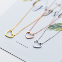 wholesale S925 silver Nalan sweet minimalist hollow heart necklace elegant ladies collarbone chain D3634-S925 silver necklace silver model 925 silver