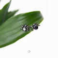 wholesale S925 Sterling Silver Small Black Spider Ear Stud for Men and Women, Unique Halloween Earring Jewelry E7129-0-2