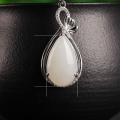 wholesale 925 Silver Wholesale Minimalist Ancient Style Hetian Jade Pendant with Certificate White Jade Stone Cabochon Small Necklace Women-0-5