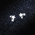 wholesale S925 silver star earrings for women, fashionable five-pointed star couple earrings, minimalist unisex ear accessories E0060-1-0-1