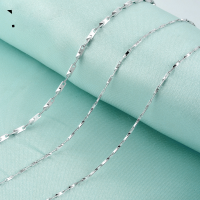 wholesale S925 Sterling Silver Women's Melon Seed Chain Minimalist Korean Style Collarbone Necklace Wholesale Accessories-1.6 Melon Seed Chain - 45cm White Gold &gt; 925 Silver