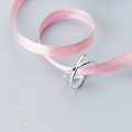 wholesale Metal: S925 Silver Women's S925 silver ring, Korean-Japanese style minimalist double-layer crossed lines open ring fashion ring J3943-0-0