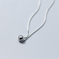 wholesale S925 silver women's choker necklace, Korean-style minimalist light bead ball chain, collarbone chain D3936-0-1