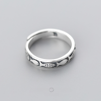 wholesale 990 Silver Na Lan Small Fish Ring Simple and Sweet Adjustable Ring J4070-S990 silver ring Adjustable opening