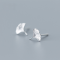 wholesale S925 silver earrings for women, Korean and Japanese style, minimalist ginkgo leaf earrings, artistic leaf, sweet and elegant accessory G5788-0-0