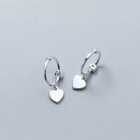 wholesale S925 silver ear pin female Korean style fashion minimalist love ear stud personality ear cartilage piercing heart-shaped earring jewelry G6580-s925 silver pair silver 925 silver