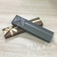 wholesale Metal material jewelry fashion jewelry box necklace bracelet box long chain packaging box leather paper box for accessories, single item not shipped-Dark gray 22cm*5.5cm