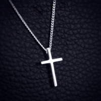 wholesale S925 Sterling Silver Cross Pendant Necklace for Women, Fashionable and Sweet Short Chain, Xiaohongshu Collarbone Chain D0439-S925 silver necklace (including chain) Rose gold 925 silver
